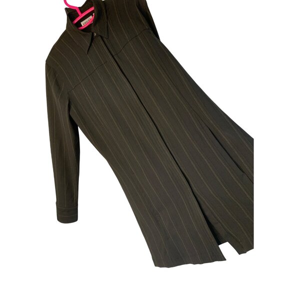 Chicos Design Black Pinstripe Shirt Dress With Pockets Size S RP10500 Tunic - Picture 1 of 8